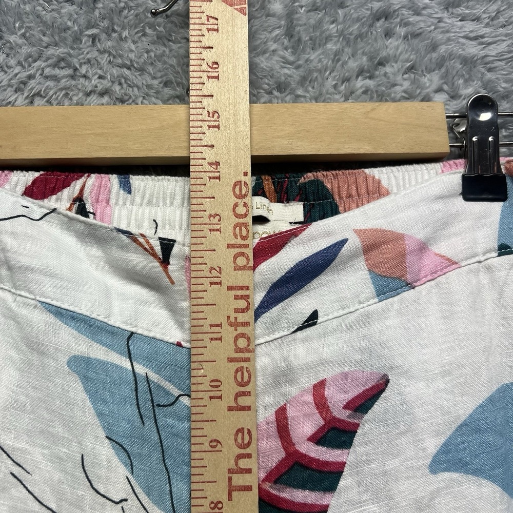 Cynthia Rowley Linen Pants Womens Medium Wide Leg Floral Leaf Resort Tropical - Picture 10 of 10